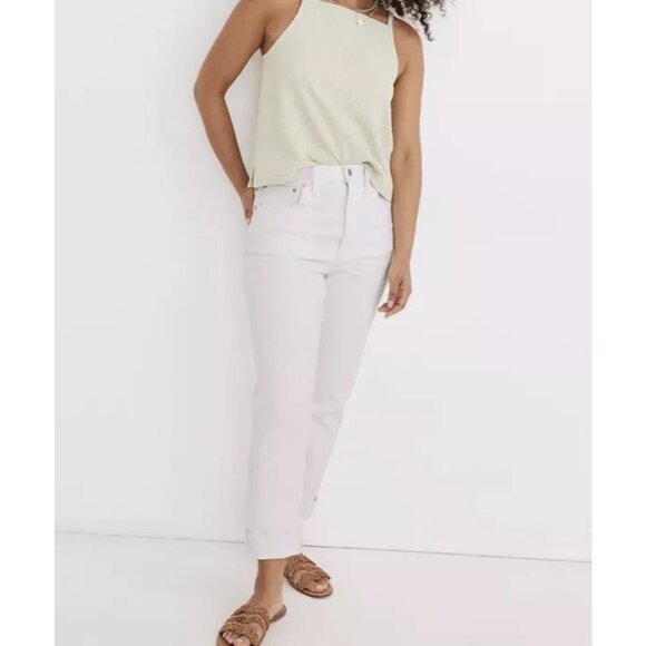 Madewell Denim - Madewell The High-Rise Slim Boyjean‎ in Off White High Rise Stretchy Size 26